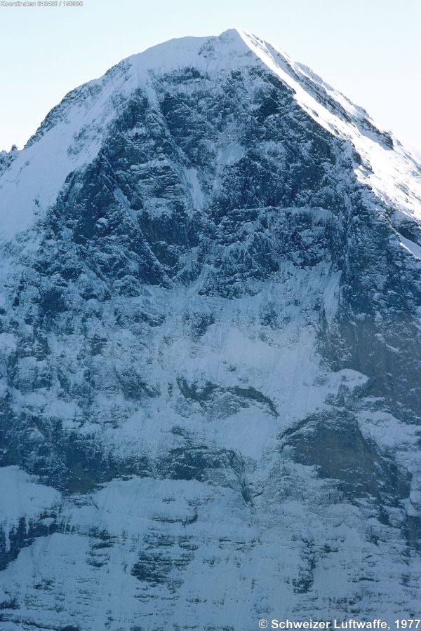 Eigernordwand, 1800 Meter hohe Bergwand zum Eiger (3967 m.ü M.) in den Berner Alpen.
